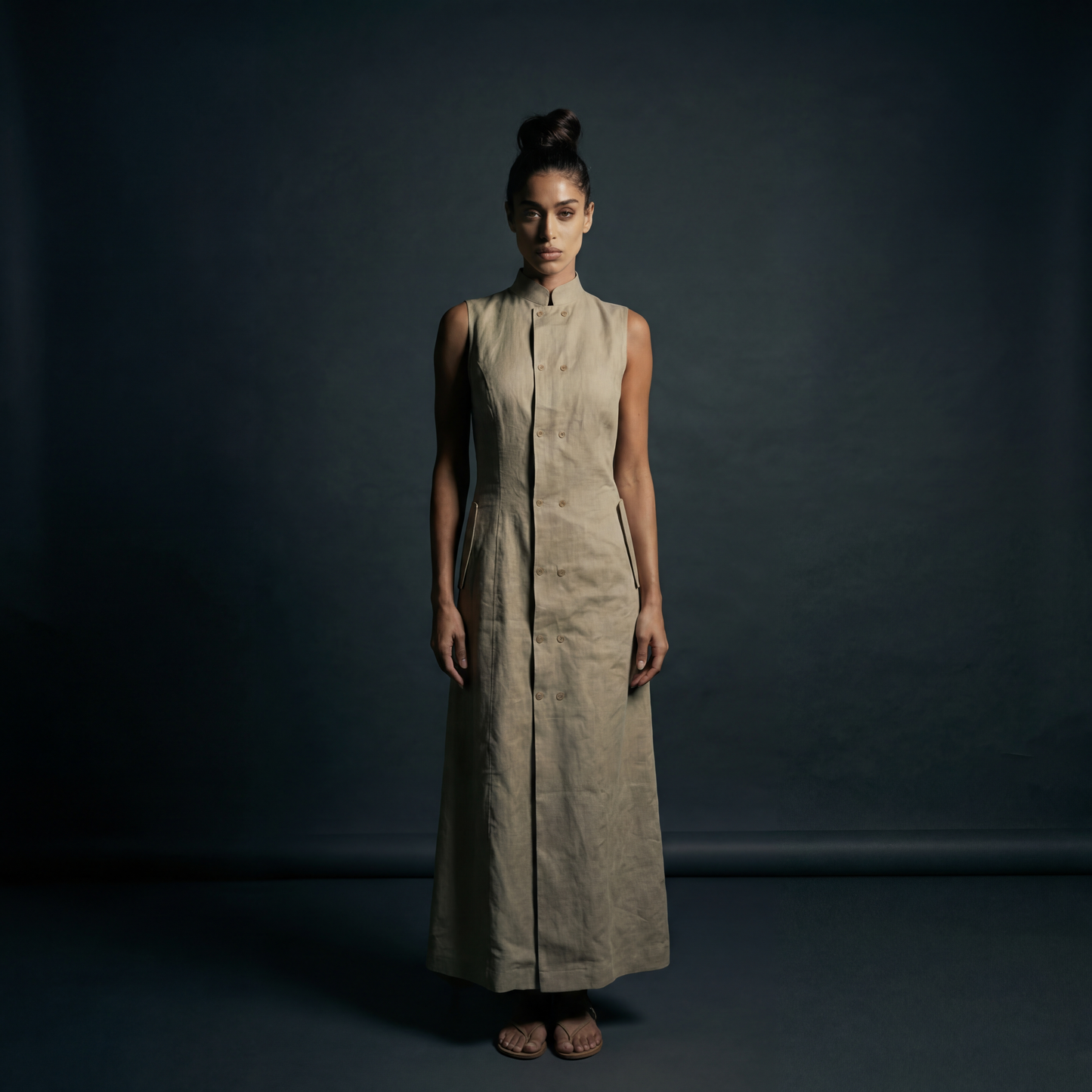 The Double-Breasted Pillar Dress