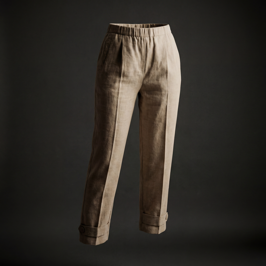 Pleated linen trousers