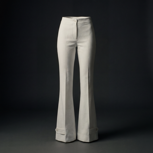 The "Carlyle" Button-Cuff Flare Pants